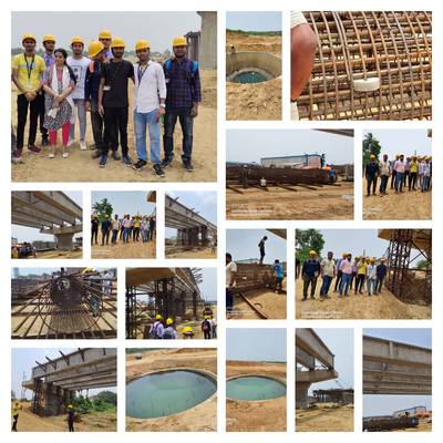 Industrial visit of Civil Engineering Department students at  Under Construction site of Joydev Bridge by  Royal Infraconstru Limited,  Joydev Kenduli, Birbhum on 04.06.2022 1