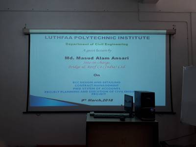 Guest Lecturer  and Group Discussion of Civil Dept 16